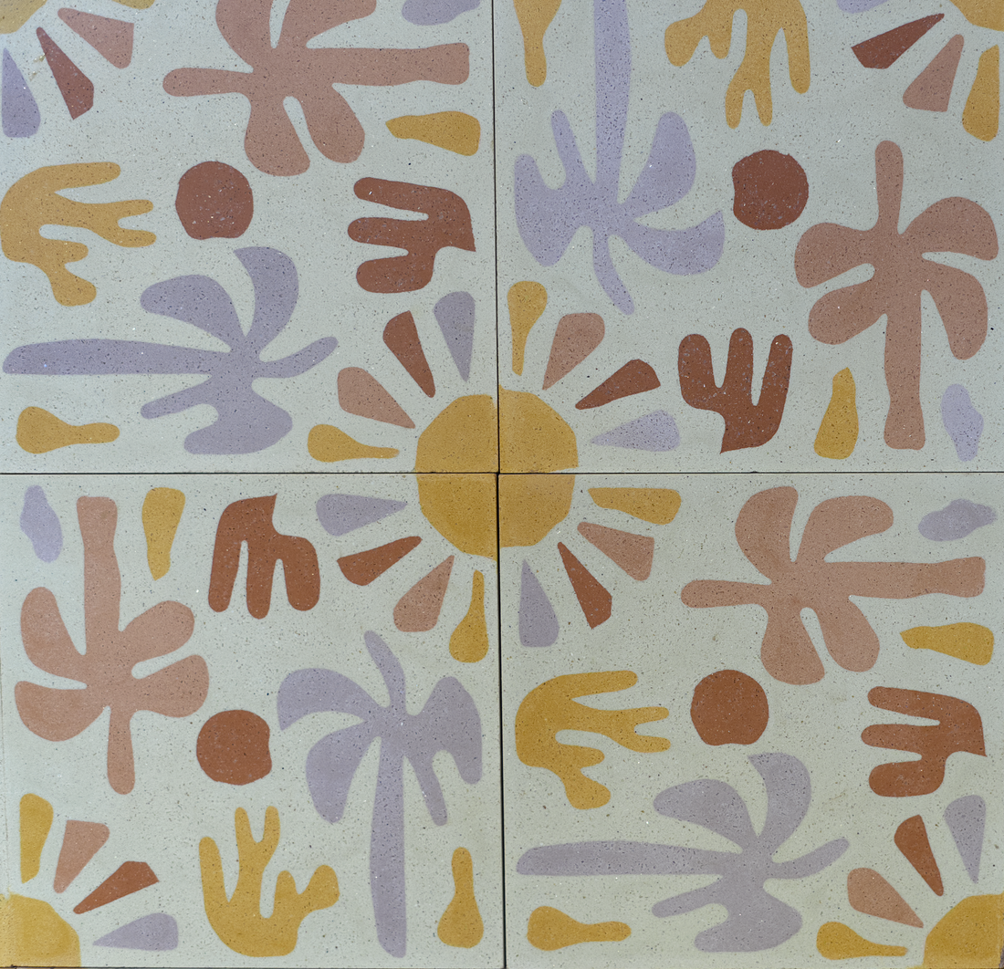 Ahangama Tropical Cut Out 1 - Cement Tile