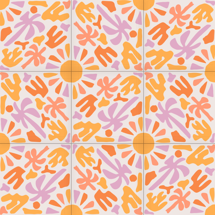 Ahangama Tropical Cut Out 2 - Cement Tile