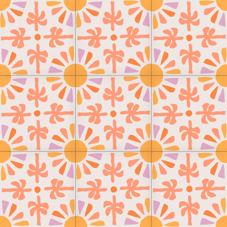 Ahangama Tropical Cut Out 3 - Cement Tile