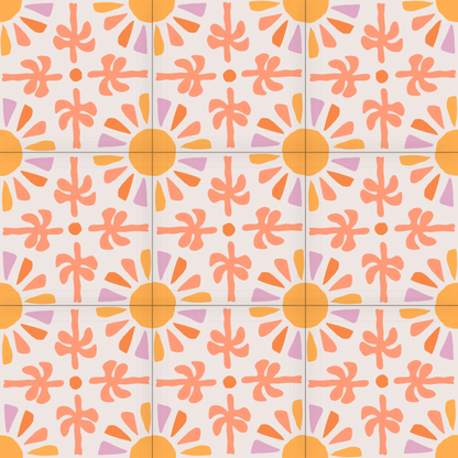 Ahangama Tropical Cut Out 3 - Cement Tile