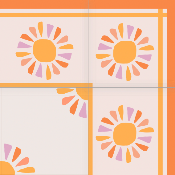 Ahangama Tropical Sunshine Border and Corner 1 - Cement Tile